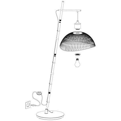 Eglo - Lampada da terra 1xE27/60W/230V