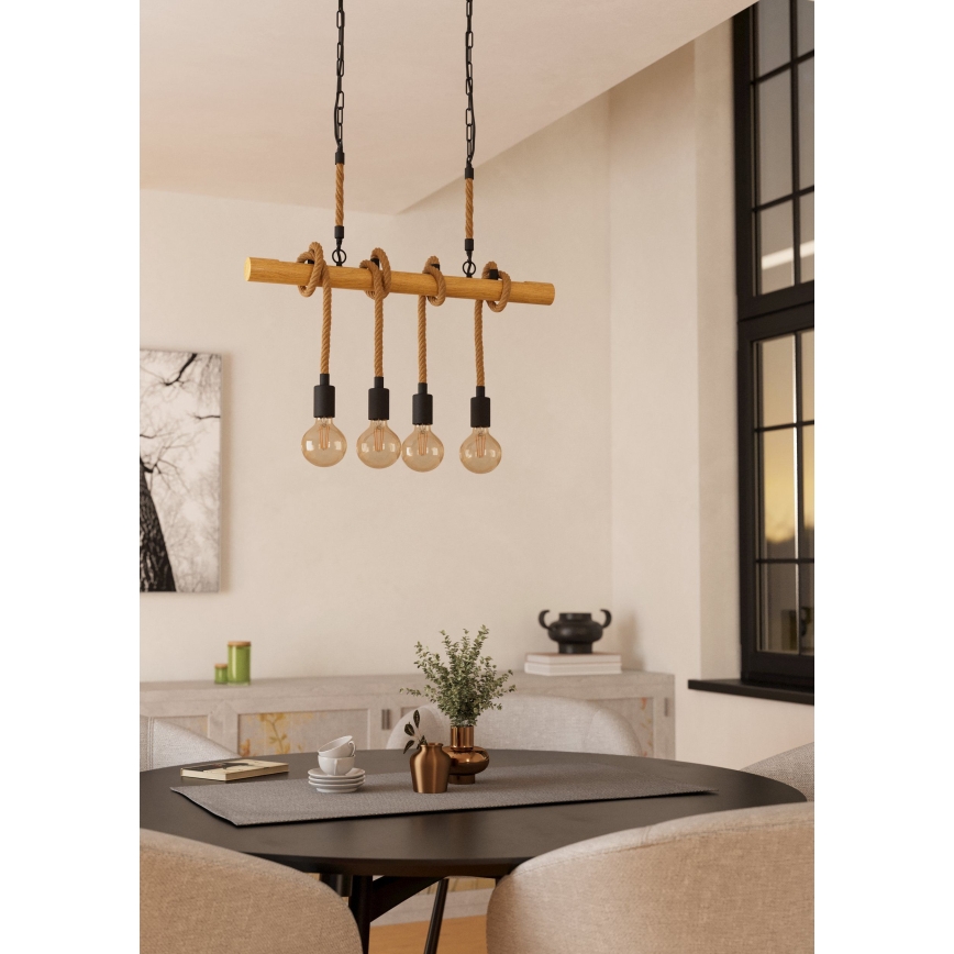 Eglo 43318 - Lampadario a catena YOUNGSTOWN 4xE27/40W/230V