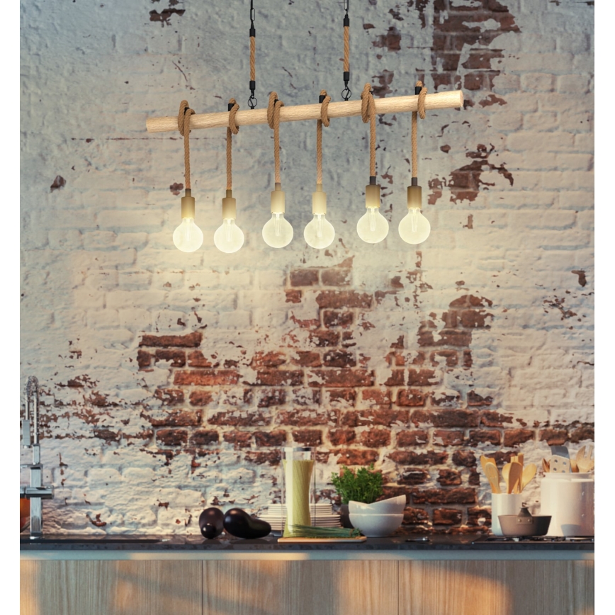 Eglo - Suspension avec chaîne 6xE27/40W/230V