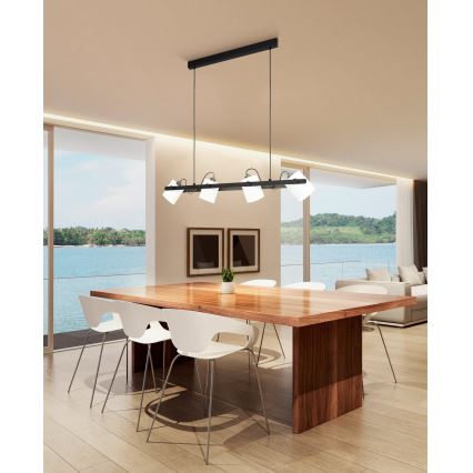 Eglo - Lampadario su corda 4xE27/28W/230V