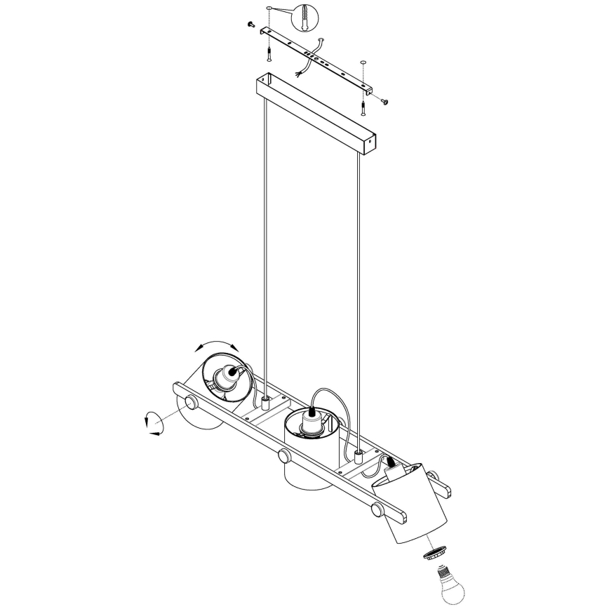 Eglo - Suspension avec fil 3xE27/28W/230V