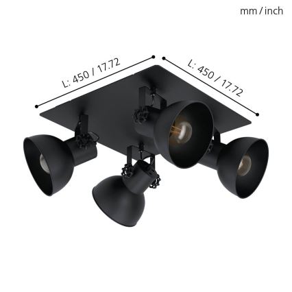 Eglo - Luce Spot 4xE27/40W/230V