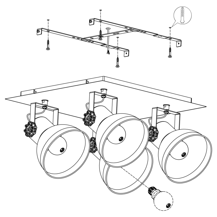Eglo - Spot 4xE27/40W/230V
