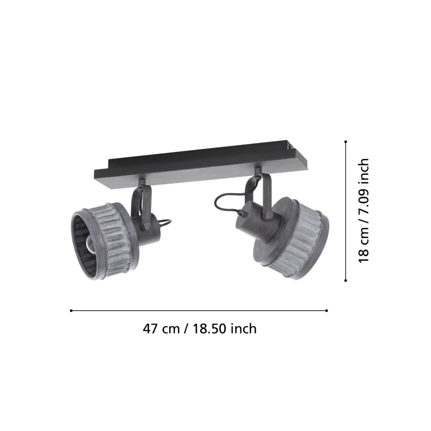 Eglo 43445 - Spotleuchte TURROCK 2xE27/28W/230V