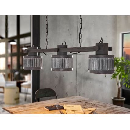 Eglo 43447 - Kronleuchter an Kette TURROCK 3xE27/28W/230V