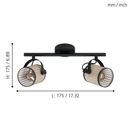 Eglo - Luce Spot 2xE27/10W/230V