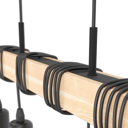 Eglo - Lampadario a sospensione con filo TOWNSHEND 4xE27/60W/230V - FSC certificato