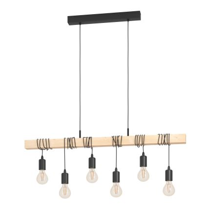 Eglo - Lampadario a sospensione con filo TOWNSHEND 6xE27/60W/230V - FSC certificato