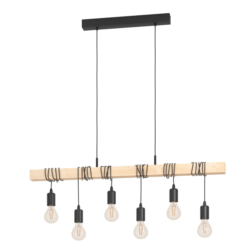 Eglo - Lampadario a sospensione con filo TOWNSHEND 6xE27/60W/230V - FSC certificato