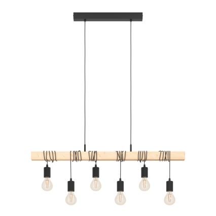 Eglo - Lampadario a sospensione con filo TOWNSHEND 6xE27/60W/230V - FSC certificato