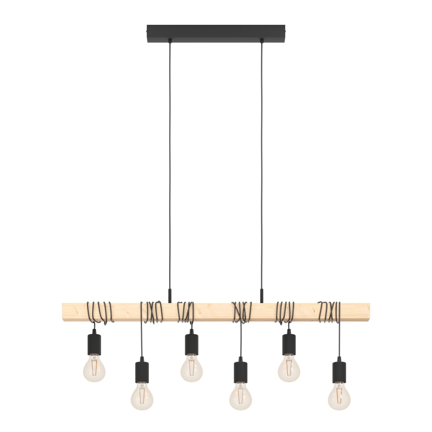 Eglo - Lampadario a sospensione con filo TOWNSHEND 6xE27/60W/230V - FSC certificato