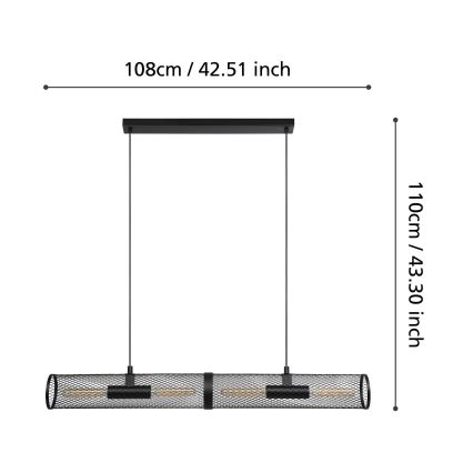 Eglo - Suspension filaire 4xE27/40W/230V