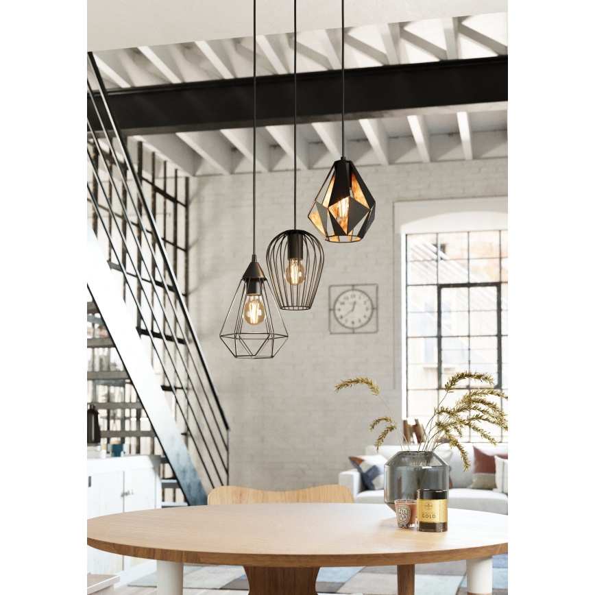 Eglo - Lampadario su corda 3xE27/40W/230V