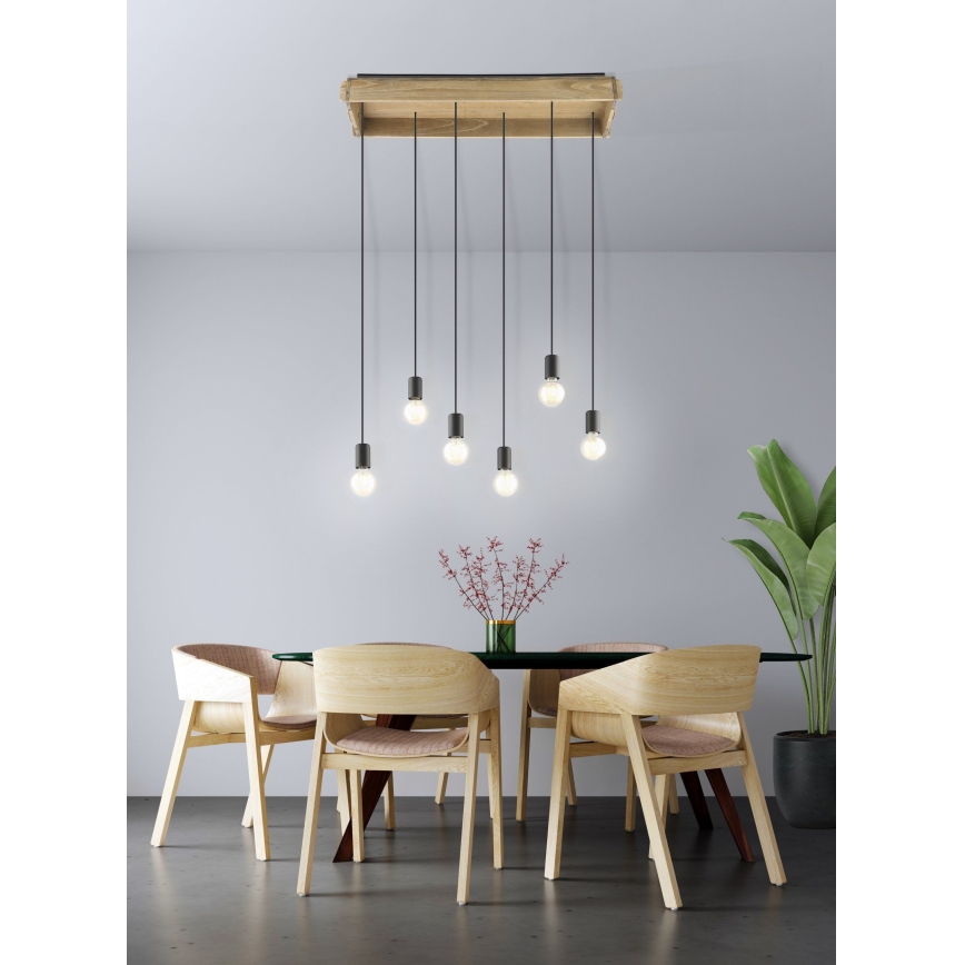 Eglo - Suspension filaire 6xE27/40W/230V