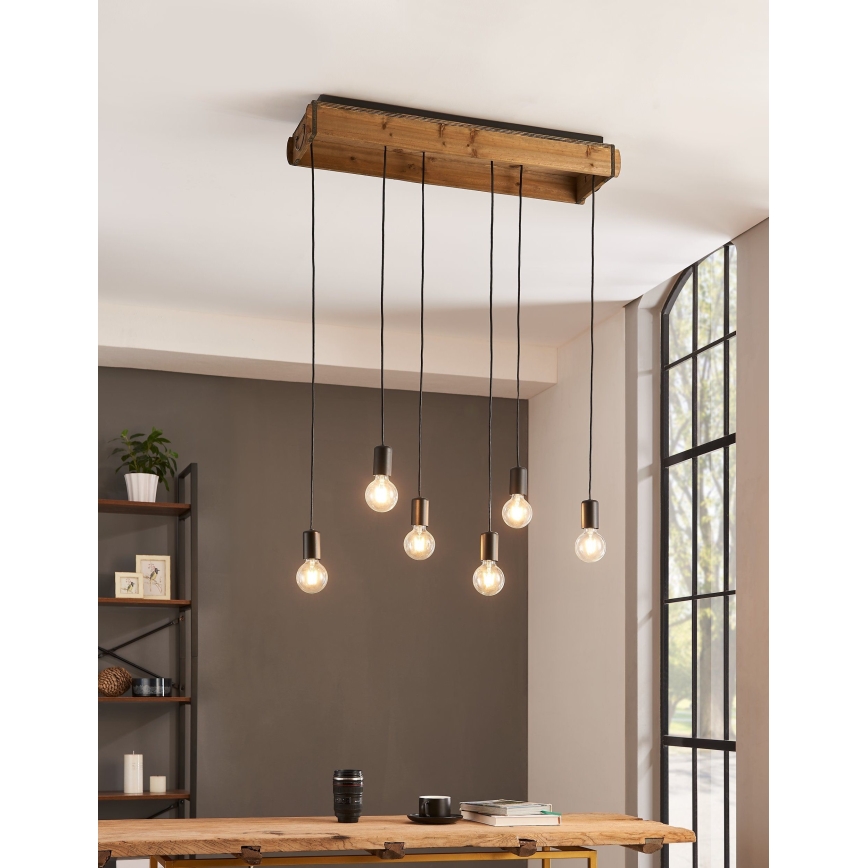 Eglo - Suspension filaire 6xE27/40W/230V