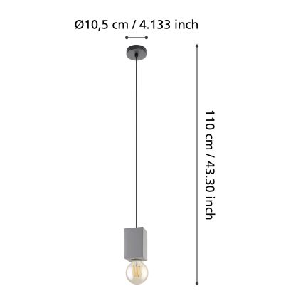 Eglo 43597 - Suspension sur câble PRESTWICK 1xE27/40W/230V