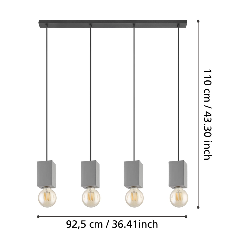 Eglo - Lampadario su corda 4xE27/40W/230V