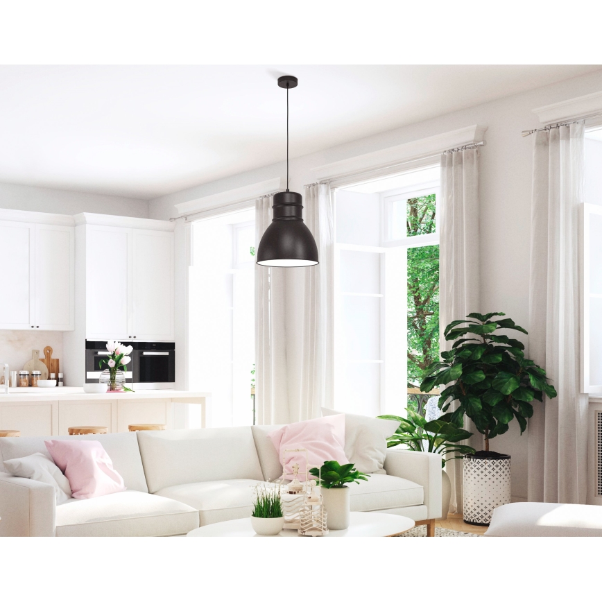 Eglo - Lampadario su corda 1xE27/60W/230V nero