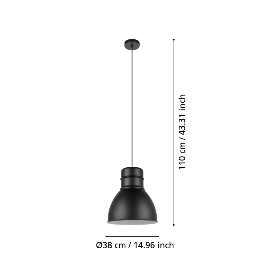 Eglo - Lampadario su corda 1xE27/60W/230V nero