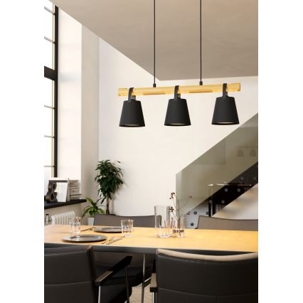 Eglo - Lampadario a sospensione con filo 3xE27/10W/230V