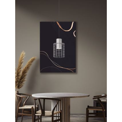 Eglo - Lampadario su corda  1xE27/40W/230V d. 20 cm argento