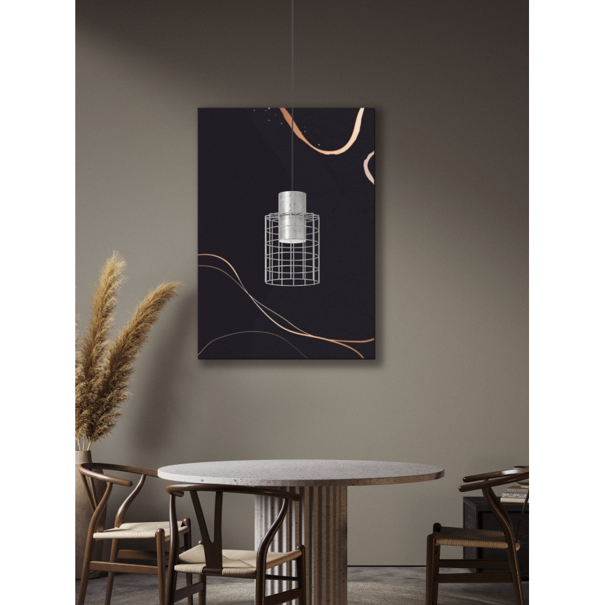 Eglo - Lampadario su corda  1xE27/40W/230V d. 20 cm argento