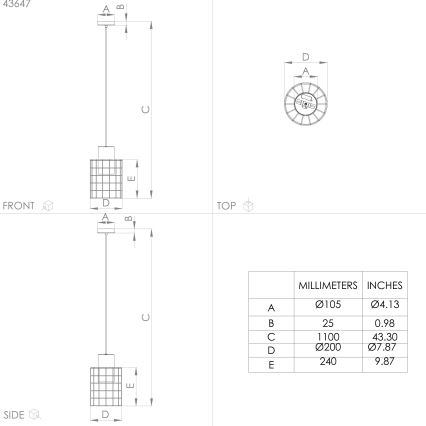 Eglo - Lampadario su corda  1xE27/40W/230V d. 20 cm argento