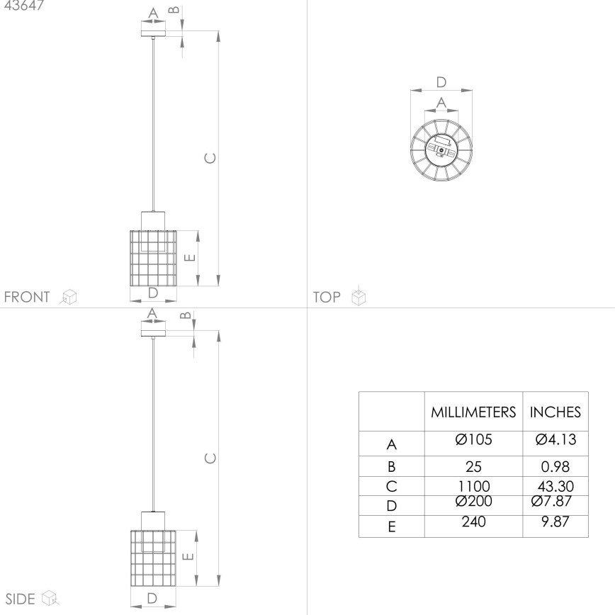 Eglo - Lampadario su corda  1xE27/40W/230V d. 20 cm argento