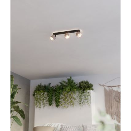 Eglo - Applique 3xE14/40W/230V nero/beige