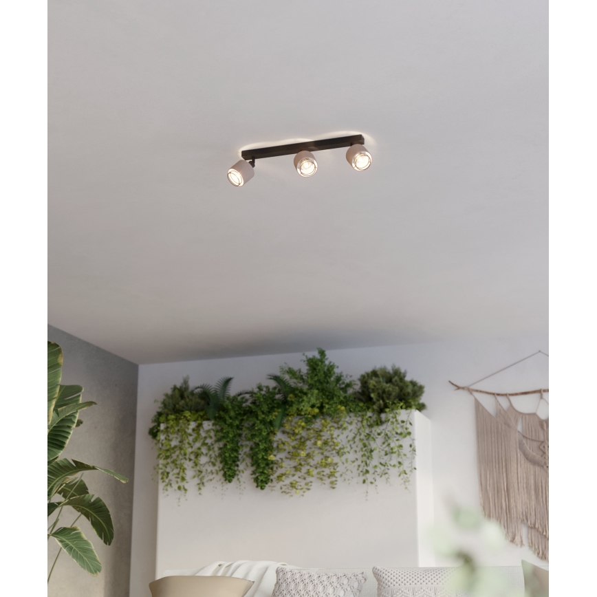 Eglo - Applique 3xE14/40W/230V nero/beige