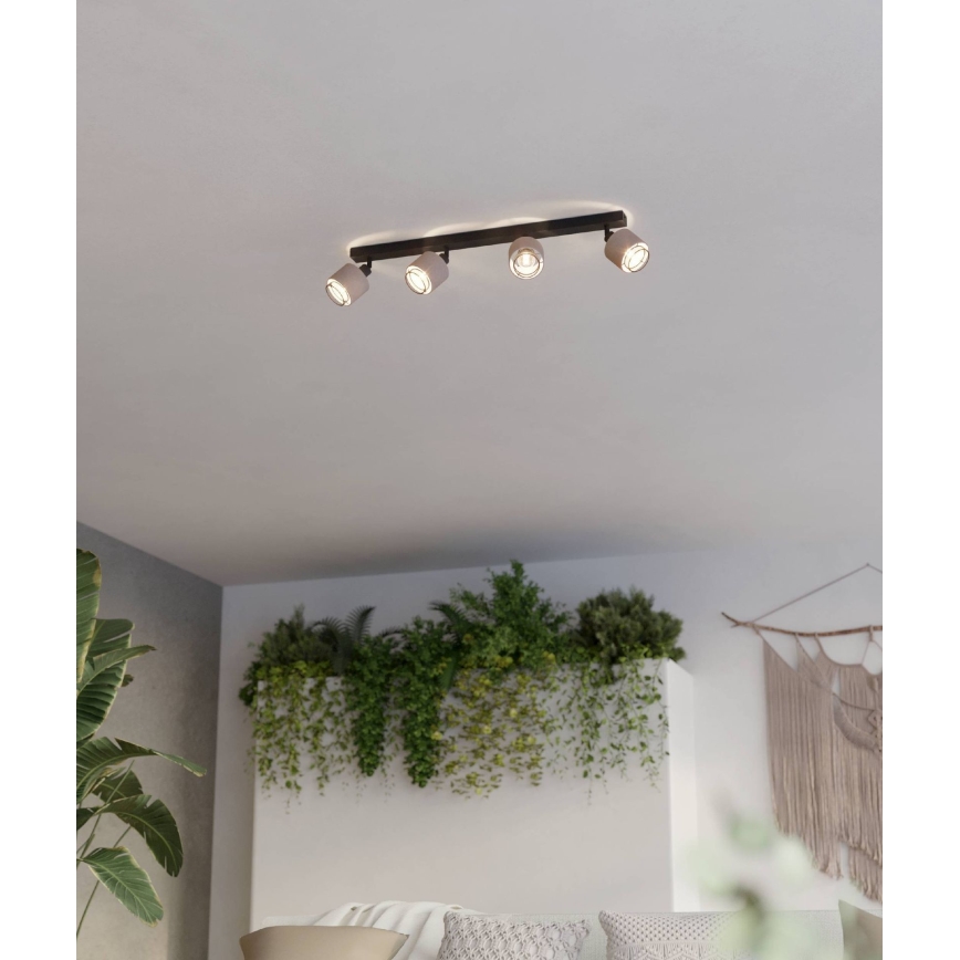 Eglo - Faretto 4xE14/40W/230V nero/beige