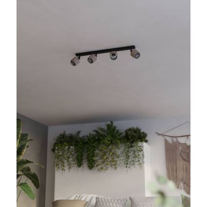 Eglo - Faretto 4xE14/40W/230V nero/beige