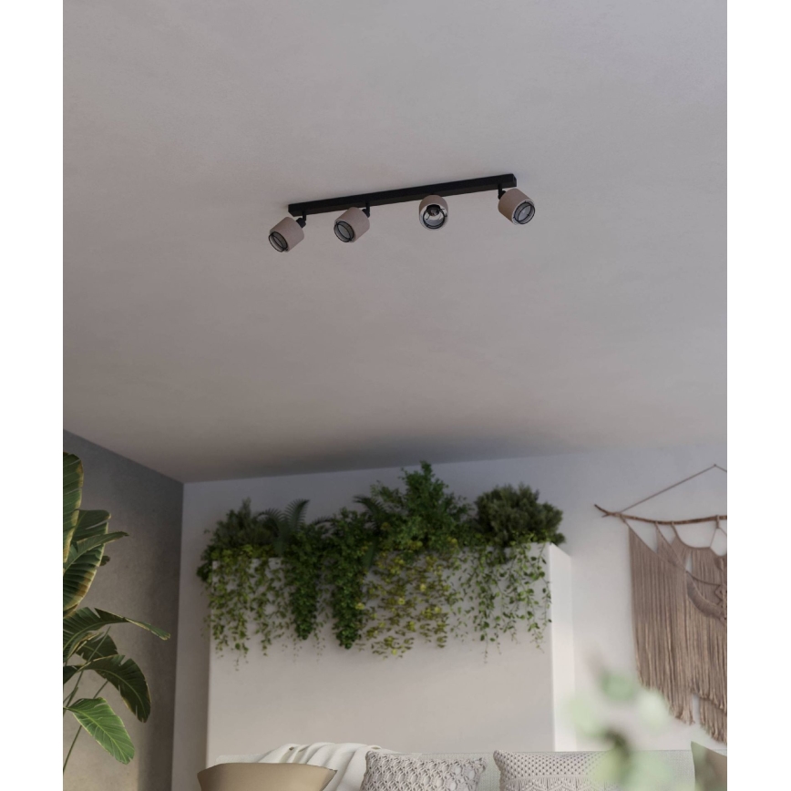 Eglo - Faretto 4xE14/40W/230V nero/beige