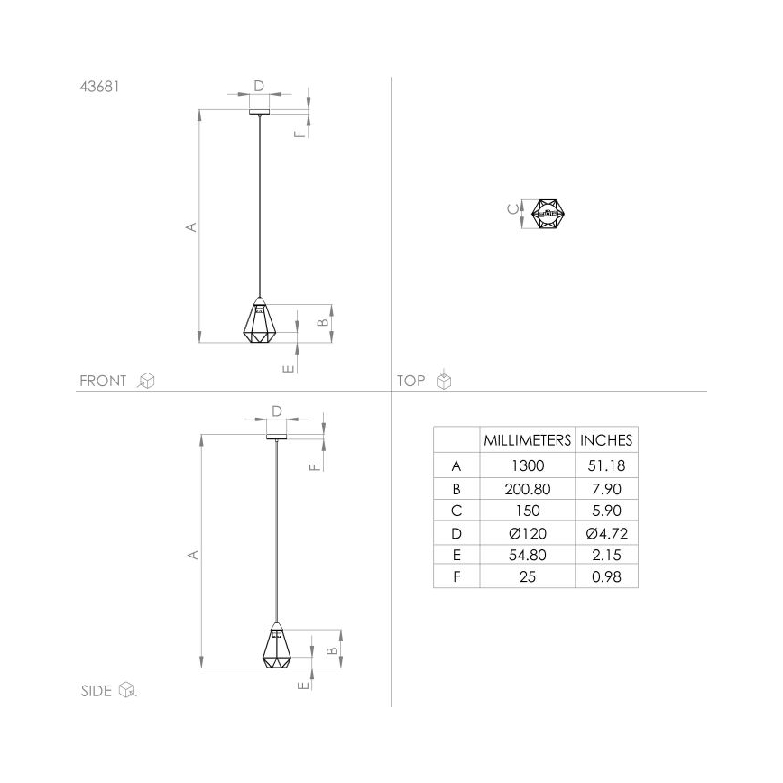 Eglo  - Lampadario su corda 1xE27/60W/230V d. 17,5 cm