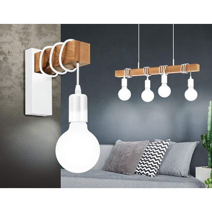 Eglo - Lampadario a sospensione con filo TOWNSHEND 4xE27/60W/230V - FSC certificato