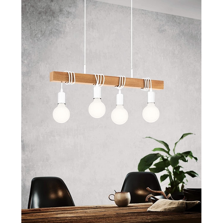 Eglo - Lampadario a sospensione con filo TOWNSHEND 4xE27/60W/230V - FSC certificato