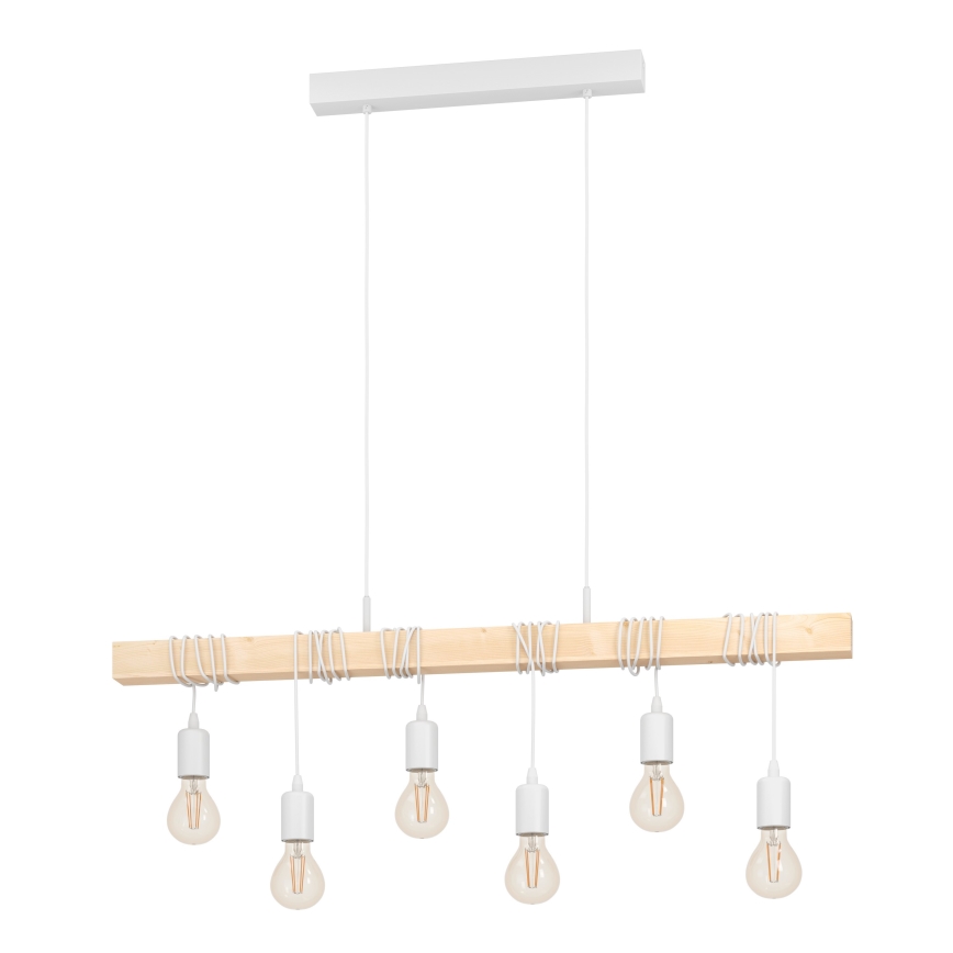 Eglo - Pendelleuchte TOWNSHEND mit Seilaufhängung, 6xE27/60W/230V