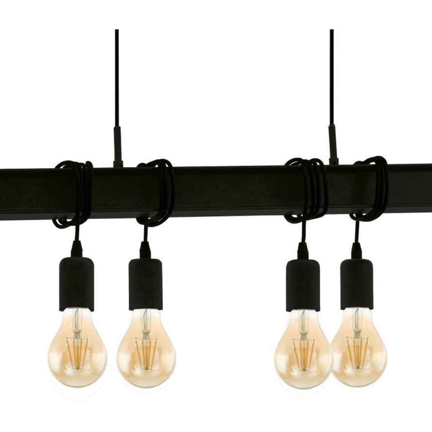 Eglo 43712 - Lampadario a sospensione con filo TOWNSHEND 6xE27/60W/230V nero