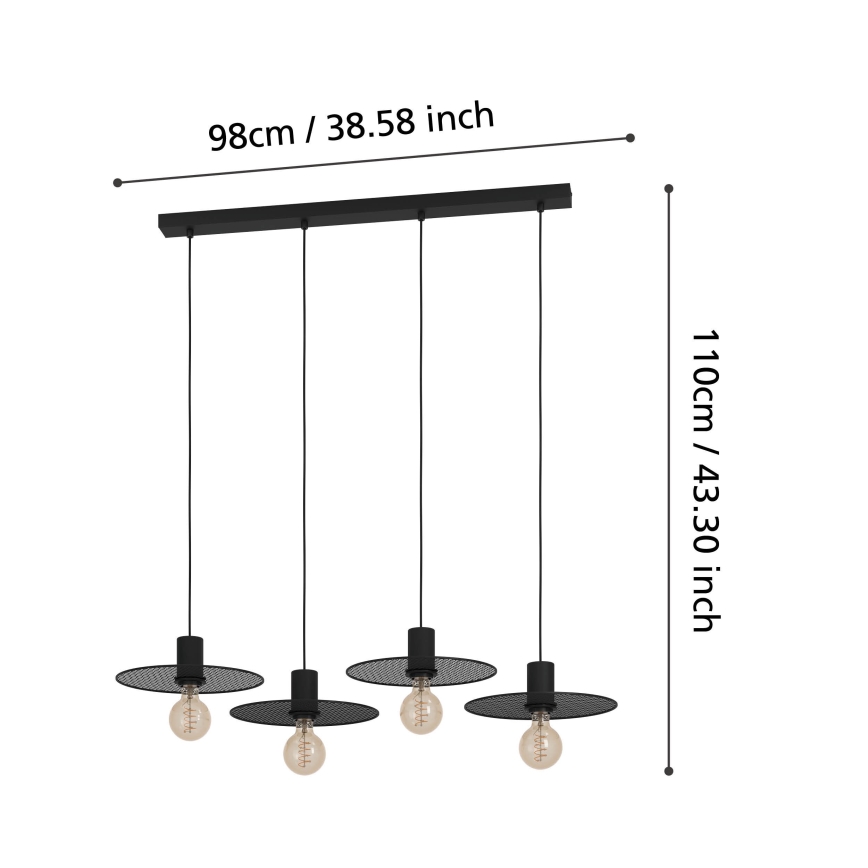 Eglo - Lampadario a sospensione con filo 4xE27/40W/230V