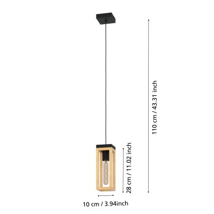 Eglo - Hängeleuchte an Kabel 1xE27/40W/230V