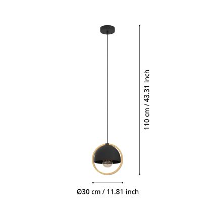 Eglo - Lampadario a sospensione con filo 1xE27/40W/230V