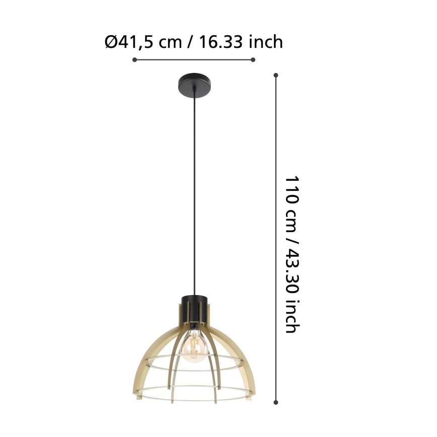 Eglo - Suspension filaire 1xE27/40W/230V doré