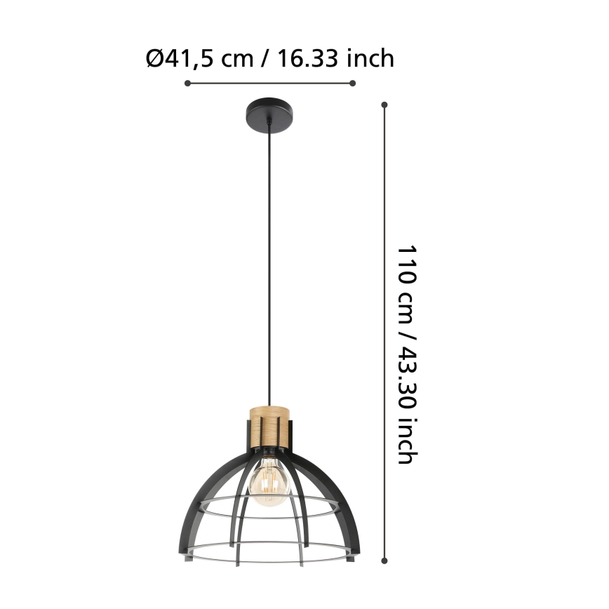 Eglo - Suspension filaire 1xE27/40W/230V noir