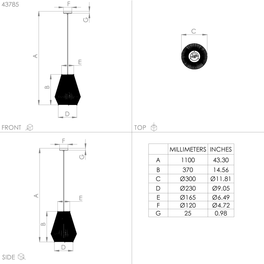Eglo - Suspension filaire 1xE27/40W/230V
