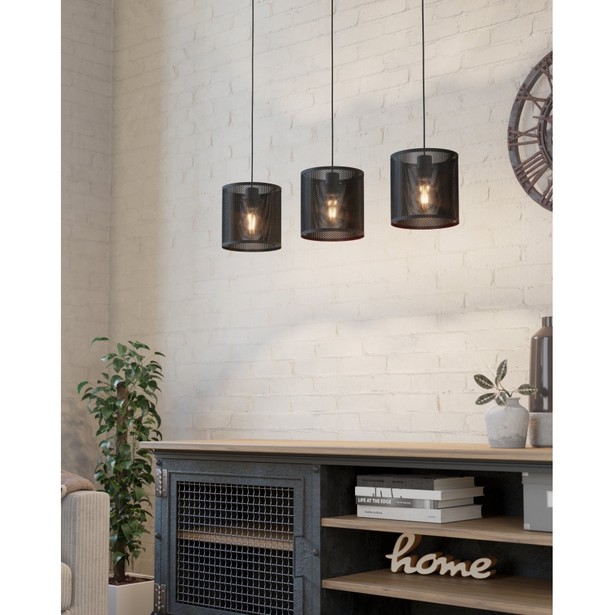 Eglo - Lampadario a sospensione con filo 3xE27/40W/230V