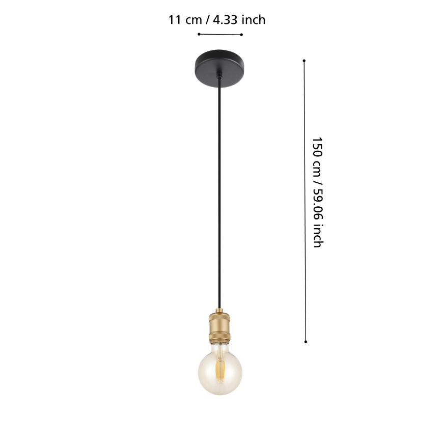 Eglo - Lampadario a sospensione con filo 1xE27/40W/230V oro