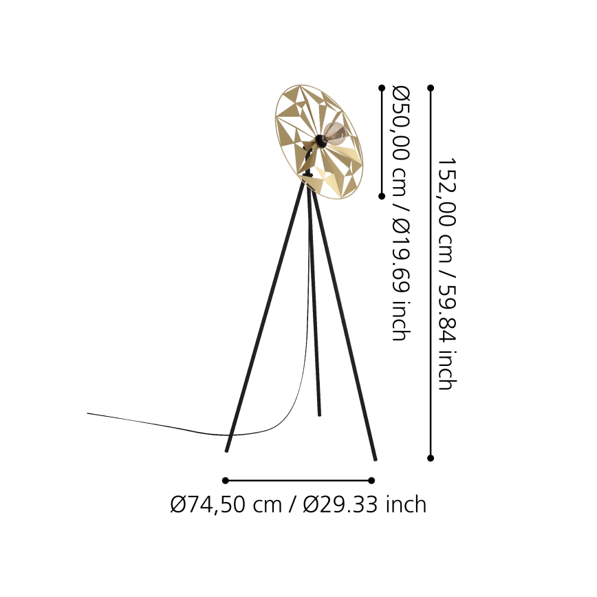 Eglo - Lampada da terra 1xE27/40W/230V