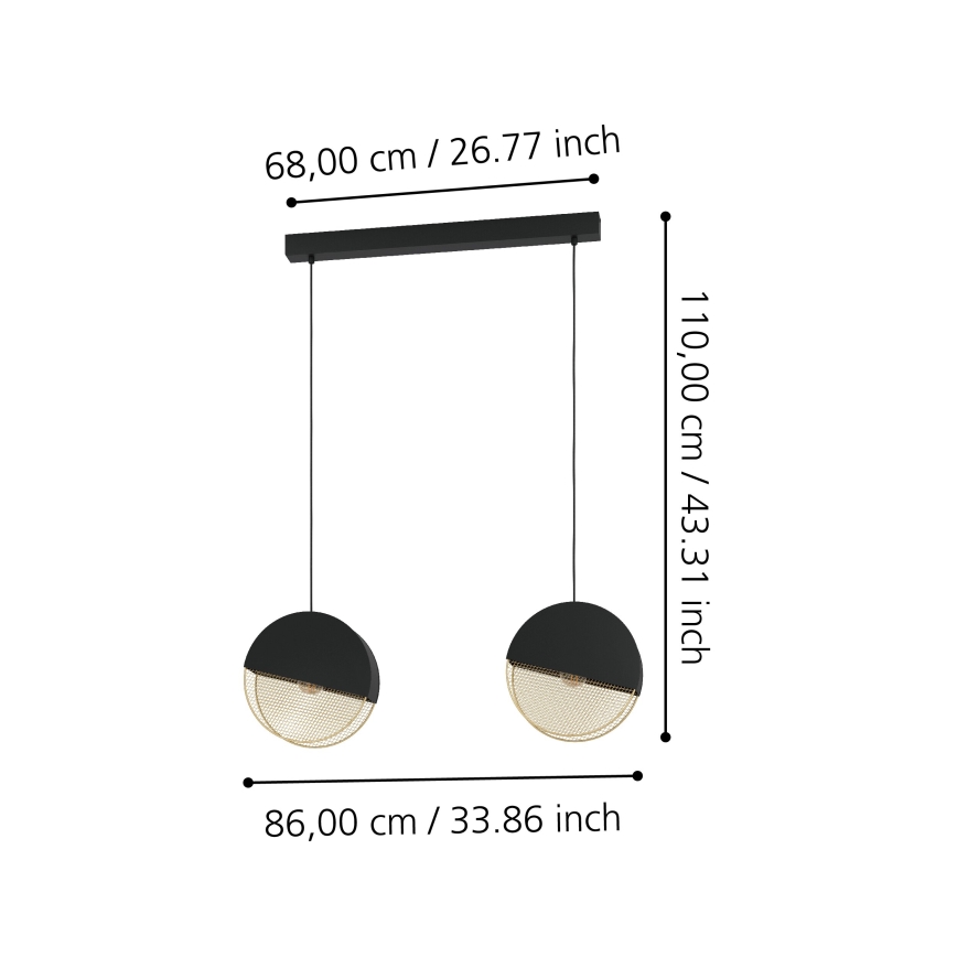 Eglo - Suspension filaire 2xE27/40W/230V