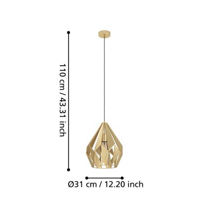 Eglo - Lampadario a sospensione con filo 1xE27/60W/230V diametro 31 cm