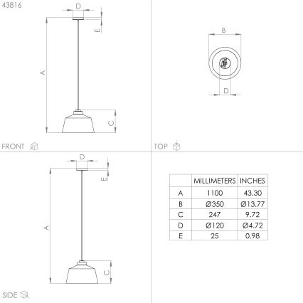 Eglo - Lampadario a sospensione con filo 1xE27/40W/230V